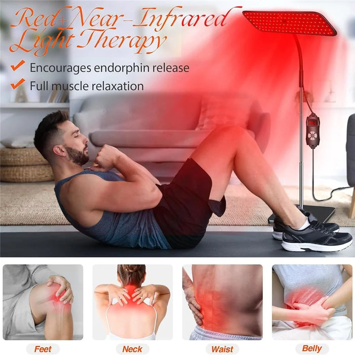 660nm 850nm LED Red Light Therapy Panel with Stand Near Infrared Therapy Lamp for Pain Relief  /  Skin Care - US Plug - 5