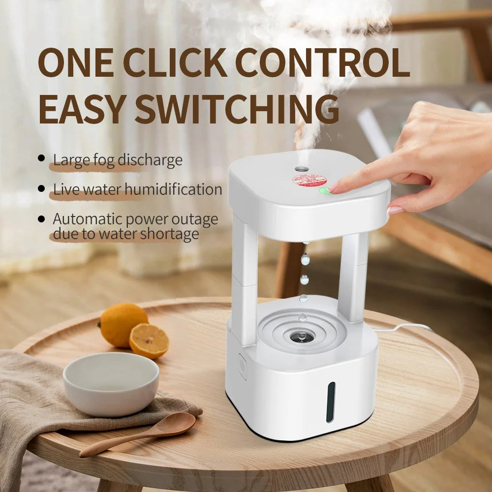 Anti Gravity Water Drop Humidifier Colorful LED Night Light Mist Diffuser with Remote Control - 4