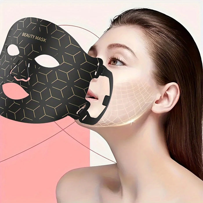 7-Color Photon Spectrum LED Face Mask for Skin Rejuvenation Light Therapy Beauty Device Gift - Black - 5