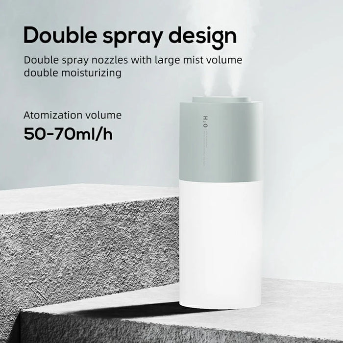 400ml Dual Mist Humidifier USB Portable Moisturizer with Night Light for Home / Car Atomizer - Green - 3