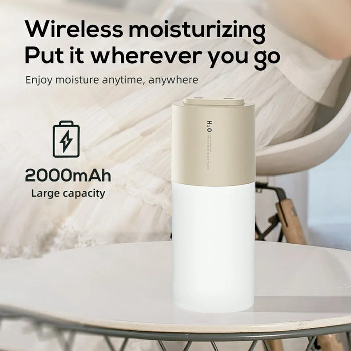 400ml Dual Mist Humidifier USB Portable Moisturizer with Night Light for Home / Car Atomizer - Green - 4