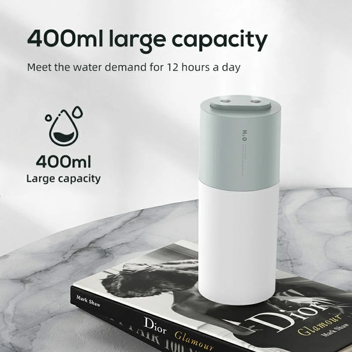 400ml Dual Mist Humidifier USB Portable Moisturizer with Night Light for Home / Car Atomizer - Green - 5