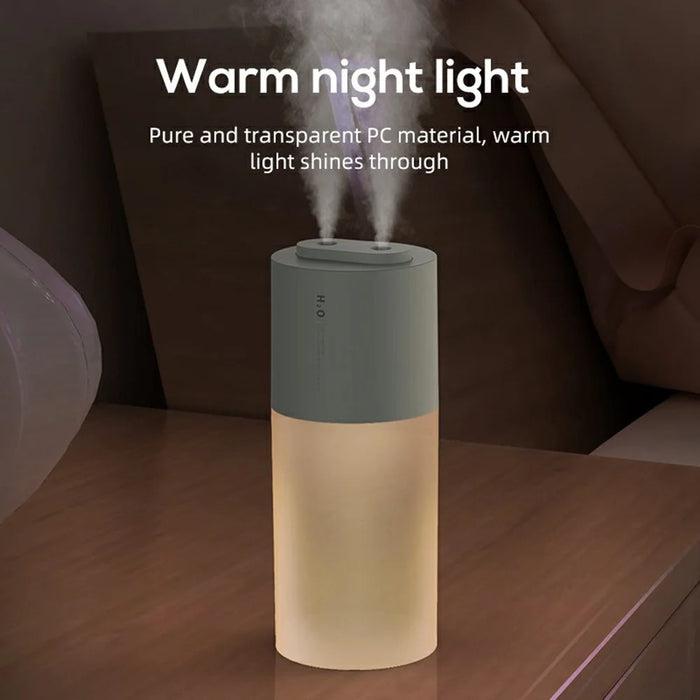 400ml Dual Mist Humidifier USB Portable Moisturizer with Night Light for Home / Car Atomizer - Green - 6