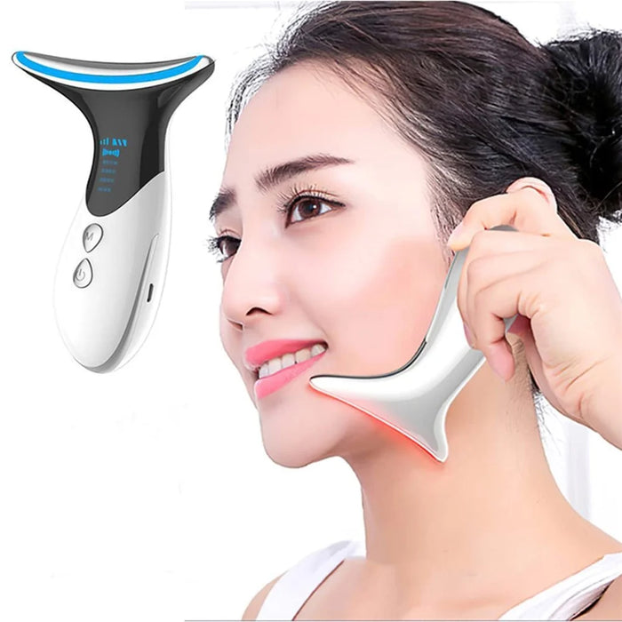 2032 EMS Microcurrent Anti Wrinkle Neck Massager Light Therapy Skin Tightening Electric Neck Meter - 3