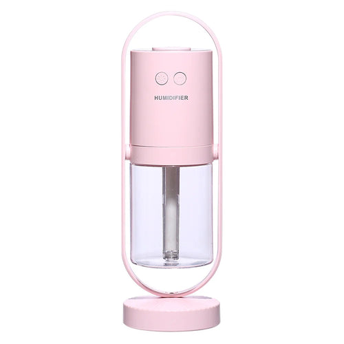 Multi-functional Rotating Mini LED Projector USB Humidifier Ultra Quiet Air Purifier for Bedroom - Pink - 1