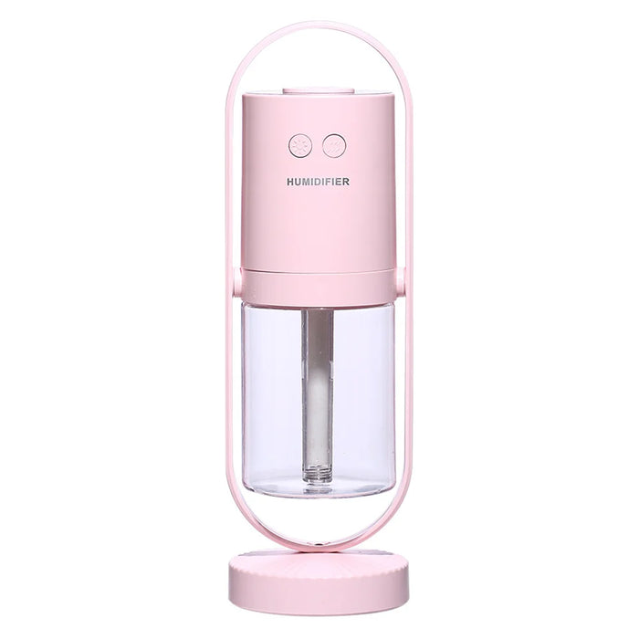 Multi-functional Rotating Mini LED Projector USB Humidifier Ultra Quiet Air Purifier for Bedroom - Pink - 1