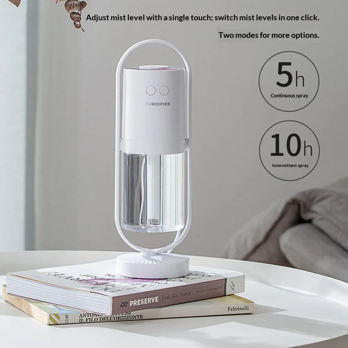 Multi-functional Rotating Mini LED Projector USB Humidifier Ultra Quiet Air Purifier for Bedroom - Pink - 4