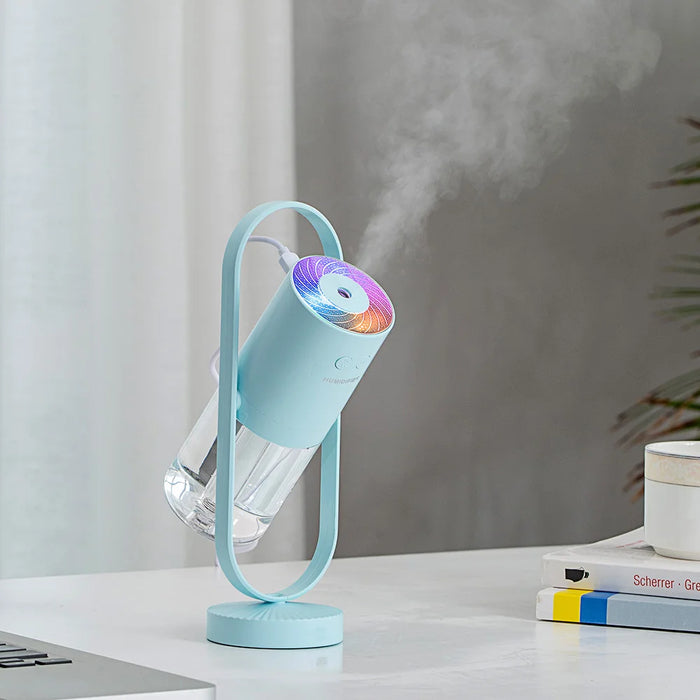 Multi-functional Rotating Mini LED Projector USB Humidifier Ultra Quiet Air Purifier for Bedroom - Pink - 5
