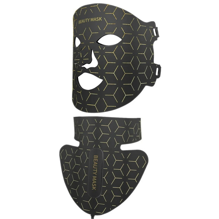 LED Light Therapy Mask 7 Color Silicone Face  /  Neck Beauty Device Skin Rejuvenation For Home Use - Black - 1