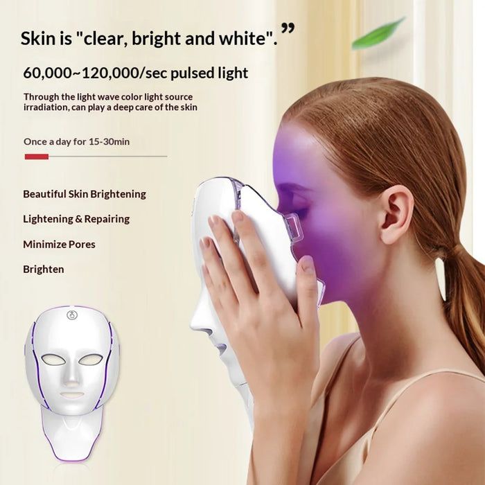 7 Color LED Face Mask Anti-Aging Light Therapy Device Photon Skin Care Beauty Machine - 3Rd Generation - 3