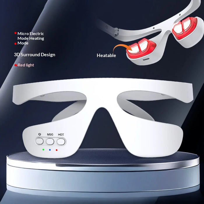 2nd Gen Eye Care Device Portable Wireless Heat Compress Red Light Therapy Eye Massager - White - 2