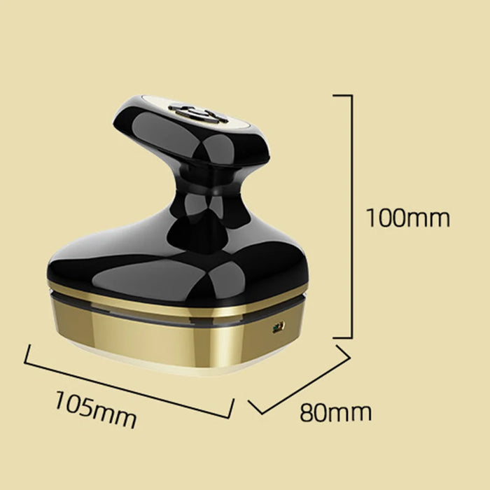 BP-206 Waterproof Hair Oil Applicator RF/EMS Red and Blue Light Therapy Scalp Massage Comb for Hair Growth - Black+Gold - 6