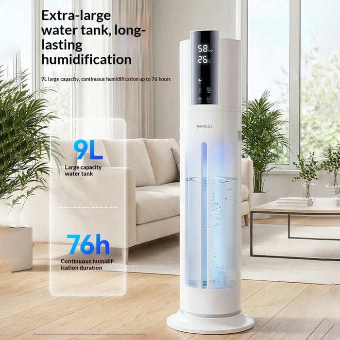 YESIDO EC31 Smart Humidifier 9L Large Capacity Tank Ultrasonic Tower Humidifier with Timer for Bedroom Living Room - EU Plug/White - 7