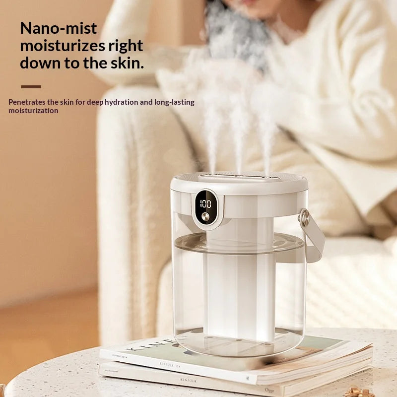 H80 Air Humidifier 1.5L Large Capacity Triple Spray Quiet Ultrasonic Mist Maker for Home Office - Beige - 4