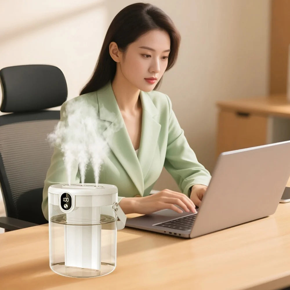 H80 Air Humidifier 1.5L Large Capacity Triple Spray Quiet Ultrasonic Mist Maker for Home Office - Beige - 7
