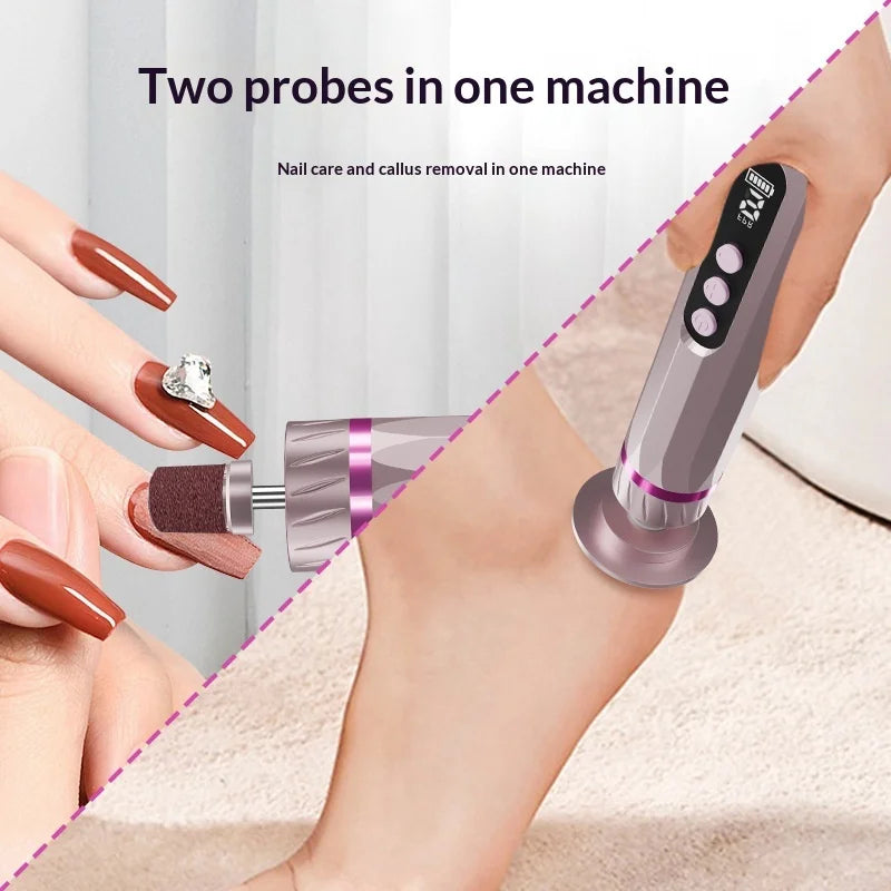 GML-255 Electric Callus Remover 9 Speed Levels Metal Body Digital Display Foot File for Home Salon - Pink - 6