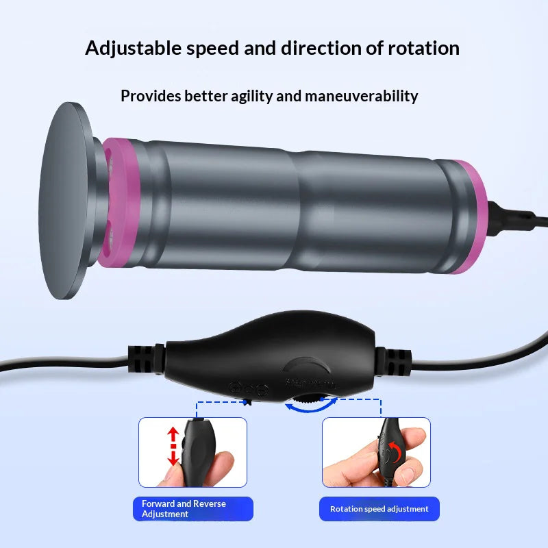 GMC-252 Electric Foot File Callus Remover Variable Speed Pedicure Tool for Home Salon, EU Plug - Pink - 4