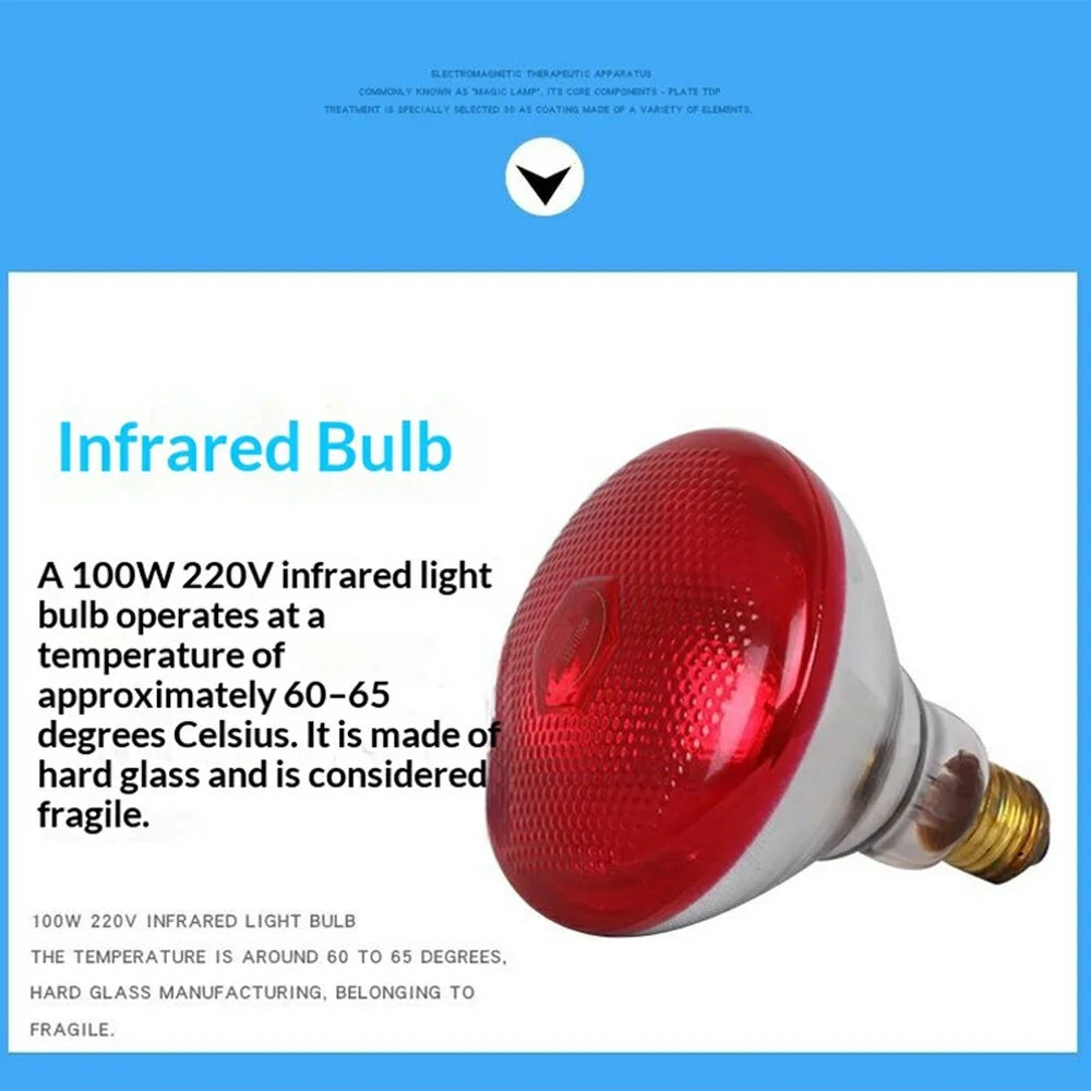 XL-811B Desktop Infrared Heat Therapy Lamp 100W 220V with Adjustable Arm for Pain Relief - 4