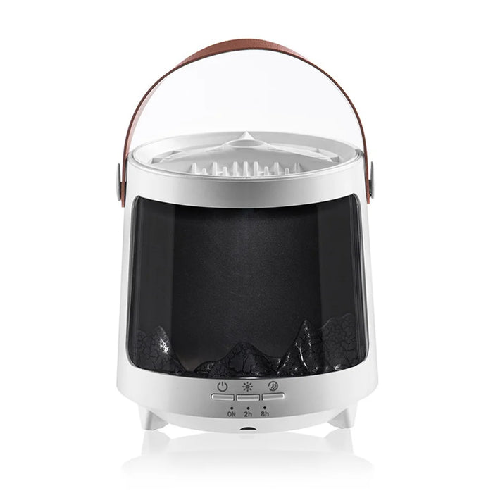 V93 Aurora Aroma Diffuser Ultrasonic 300ml 7-Color LED Jellyfish Smoke Ring Humidifier for Desktop - White - 1