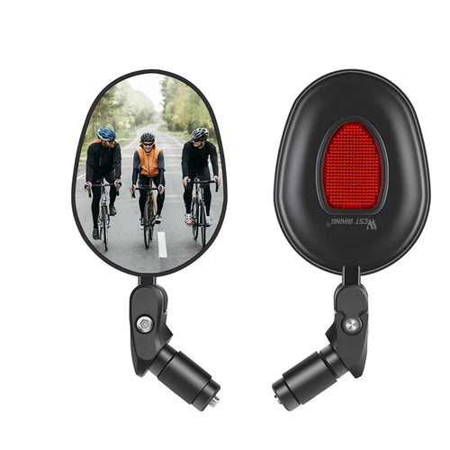 1Pc WEST BIKING YP0720031 Wide Angle Bike Rearview Mirror 360° Rotation MTB Road Bicycle Handlebar Mirror - 1