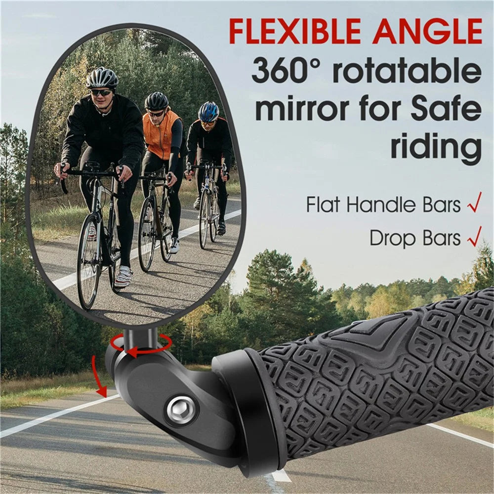 1Pc WEST BIKING YP0720031 Wide Angle Bike Rearview Mirror 360° Rotation MTB Road Bicycle Handlebar Mirror - 4