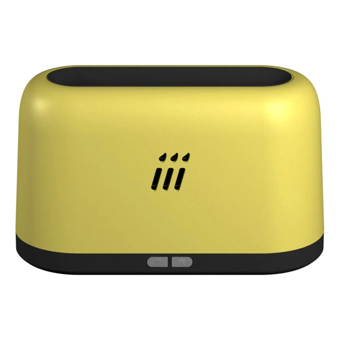 FLAME-001 Simulation Flame Aroma Air Humidifier Desktop Mist Humidifier Aromatherapy Diffuser Yellow Flame - Yellow - 1