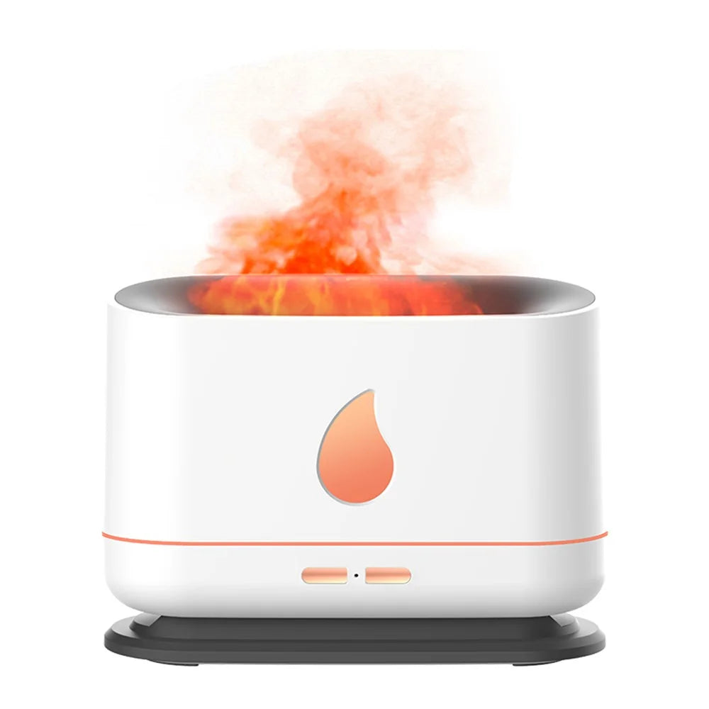 A10 Simulation Flame Timing Setting Automatical Aroma Essential Oils Diffuser Ultrasonic Air Humidifier - White - 1