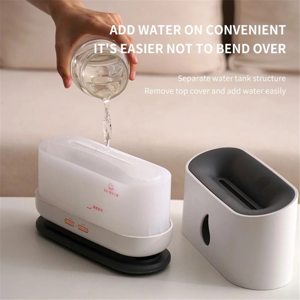 A10 Simulation Flame Timing Setting Automatical Aroma Essential Oils Diffuser Ultrasonic Air Humidifier - White - 5