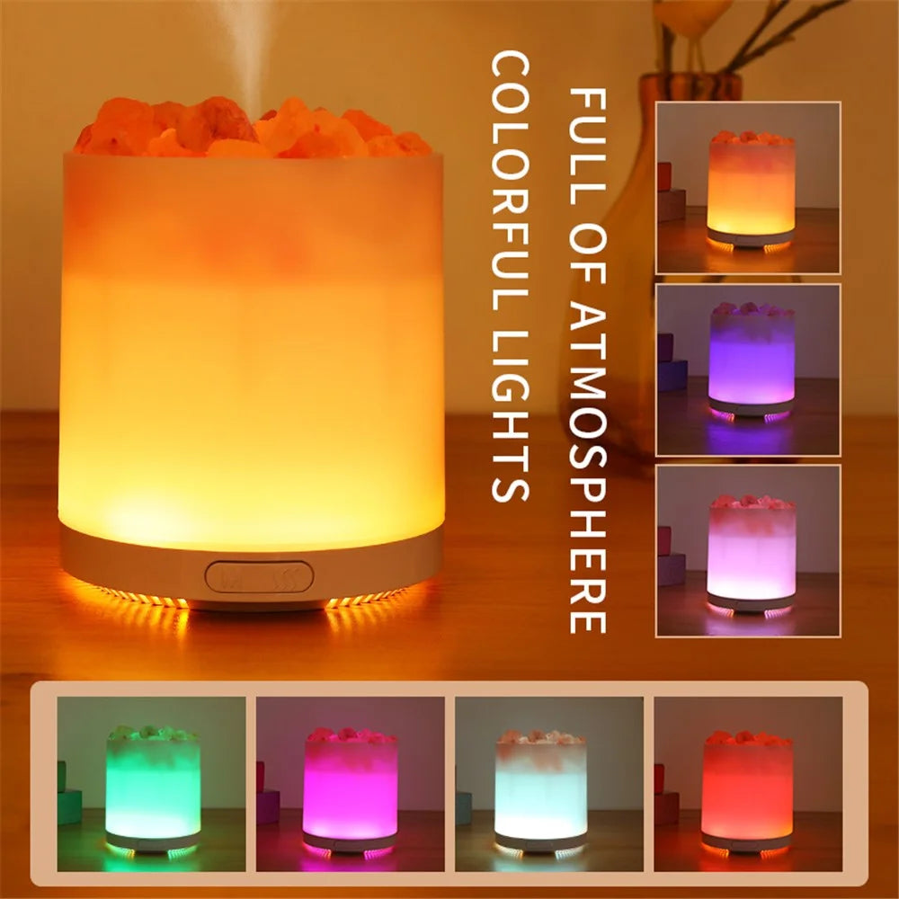 A5 Salt Stone Air Humidifier Negative Ion Aroma Diffuser Desktop Mist Maker Silent Fog Sprayer with Light Effect - 2