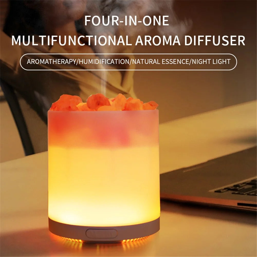 A5 Salt Stone Air Humidifier Negative Ion Aroma Diffuser Desktop Mist Maker Silent Fog Sprayer with Light Effect - 5
