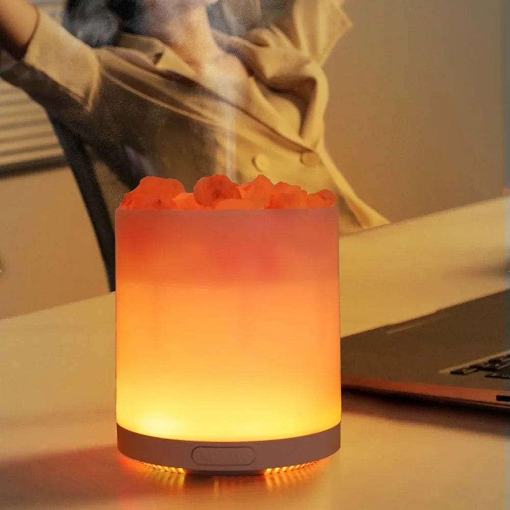 A5 Salt Stone Air Humidifier Negative Ion Aroma Diffuser Desktop Mist Maker Silent Fog Sprayer with Light Effect - 7
