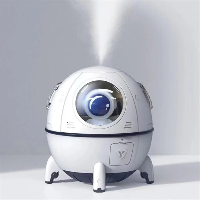 MJ046 Space Capsule Astronaut Humidifier USB Powered Mute Home Office Mist Diffuser with Night Light - White - 2