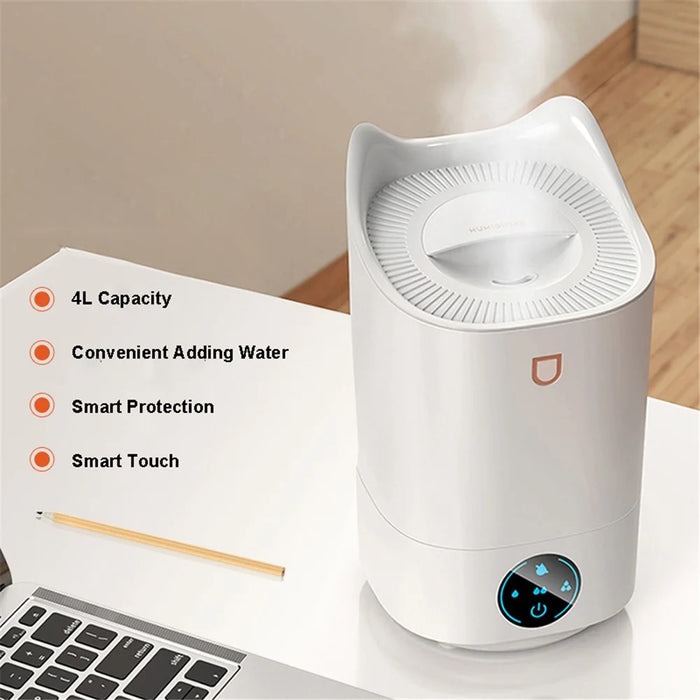 K6 USB Rechargeable 4L Air Humidifier Desktop Aromatherapy Diffuser Touch Control Mist Humidifier - White - 6