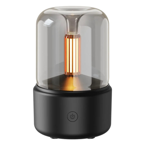DQ702 Air Humidifier Simulation Candlelight Aromatherapy Essential Oil Diffuser for Home Office Yoga Room - Black - 1