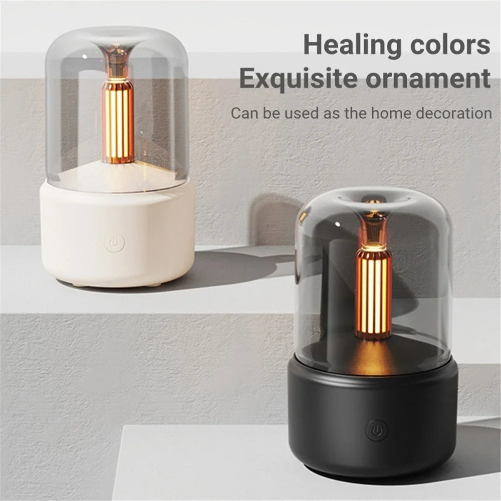 DQ702 Air Humidifier Simulation Candlelight Aromatherapy Essential Oil Diffuser for Home Office Yoga Room - Black - 6