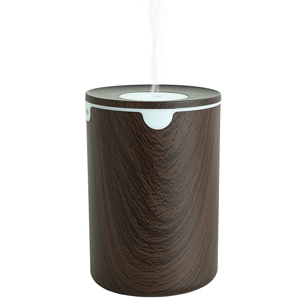 HY-L19 320ML Mist Humidifier LED Night Light Silent Operation Home Car Office Humidifier - Dark Brown Wooden Texture - 1