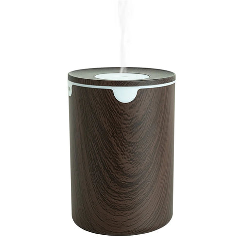 HY-L19 320ML Mist Humidifier LED Night Light Silent Operation Home Car Office Humidifier - Dark Brown Wooden Texture - 1