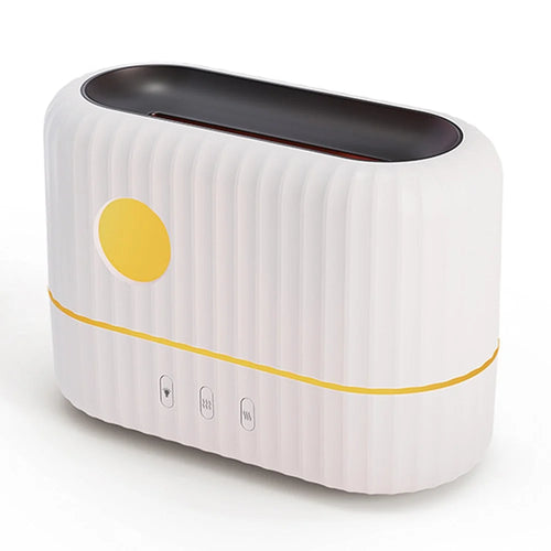 H8 Simulation Flame Aroma Air Humidifier Desktop Mist Humidifier Aromatherapy Diffuser for Home Office - White - 1