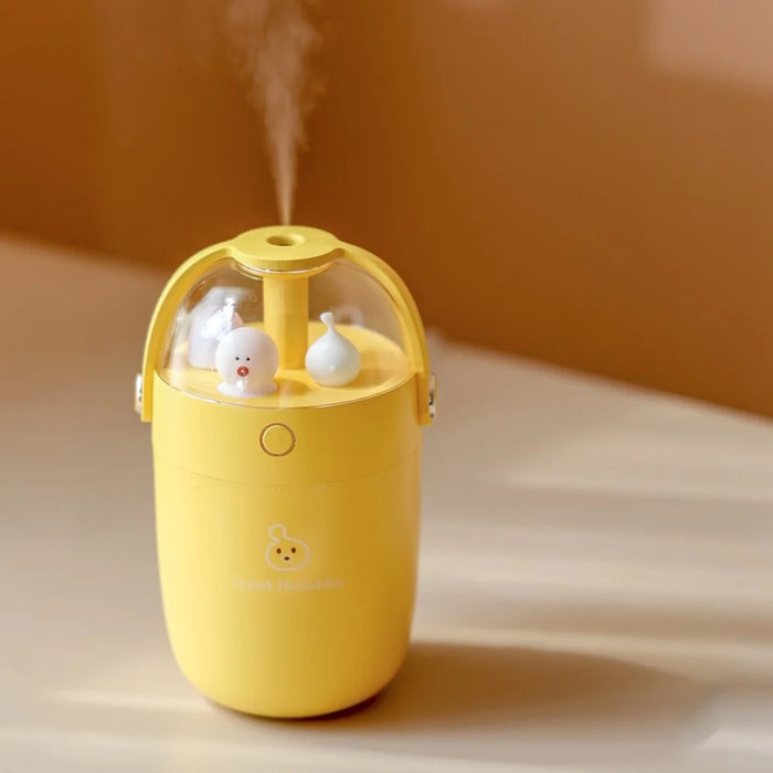 Y19 300ML Mini Size USB Rechargeable LED Night Light Silent Mist Humidifier for Home Car Office - Yellow - 2
