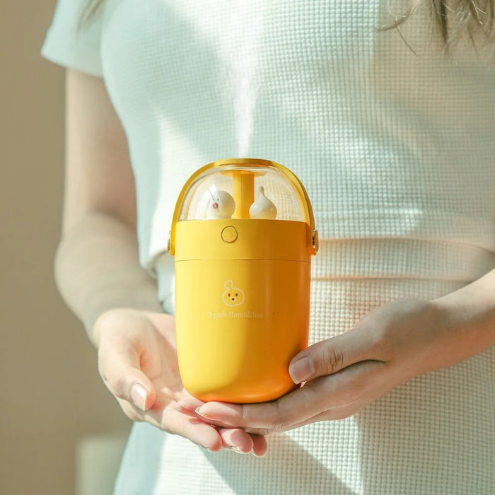 Y19 300ML Mini Size USB Rechargeable LED Night Light Silent Mist Humidifier for Home Car Office - Yellow - 5