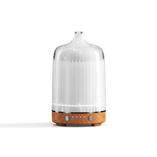 X07 Wood Grain Colorful Light Air Humidifier Auto Shut-Off Essential Oils Aroma Diffuser with Remote Control - Light Wood Grain / AU Plug - 1