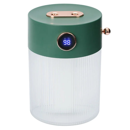 QW-H18 Crystal Dual Spray Mouth 650ML Mist Humidifier LED Night Light Silent Operation Home Car Office Humidifier - Green - 1