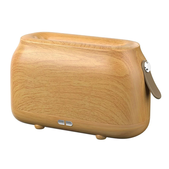 HZ005 Nordic Style Air Humidifier Simulation Flame Aroma Desktop Mist Humidifier Aromatherapy Diffuser for Home Office - Wooden Texture - 1