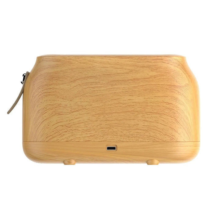HZ005 Nordic Style Air Humidifier Simulation Flame Aroma Desktop Mist Humidifier Aromatherapy Diffuser for Home Office - Wooden Texture - 3