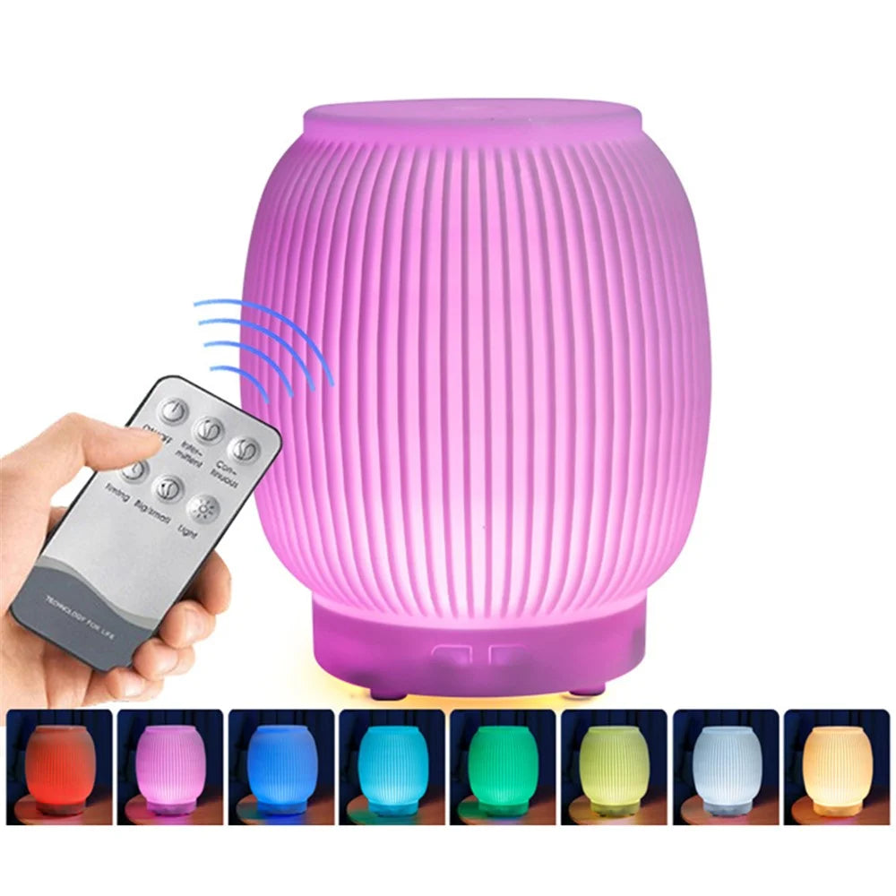 A07 Lantern Shape 200ml Ultrasonic Aroma Diffuser Household Silent Air Humidifier Two-Mode Fog Maker Mist Sprayer with Colorful Light, Remote Control - 1