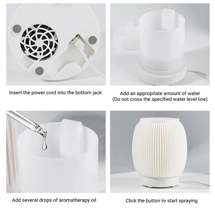 A07 Lantern Shape 200ml Ultrasonic Aroma Diffuser Household Silent Air Humidifier Two-Mode Fog Maker Mist Sprayer with Colorful Light, Remote Control - 6