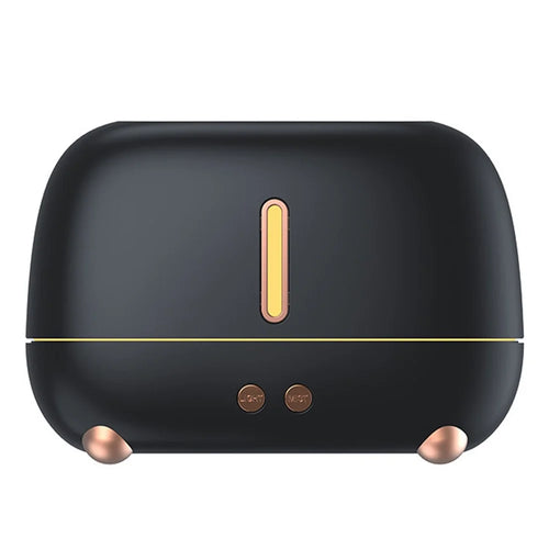 A318 Simulation Flame Aroma Air Humidifier LED Colorful Light Desktop Mist Humidifier Aromatherapy Diffuser for Home Office - Black - 1