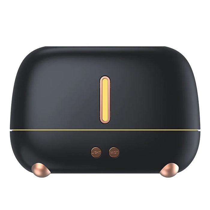A318 Simulation Flame Aroma Air Humidifier LED Colorful Light Desktop Mist Humidifier Aromatherapy Diffuser for Home Office - Black - 1