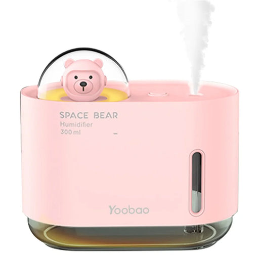 YOOBAO M318 Space Bear Humidifier 300ml Air Humidifier Cute Fog Sprayer Mini Mist Maker for Home, Office - Pink - 1