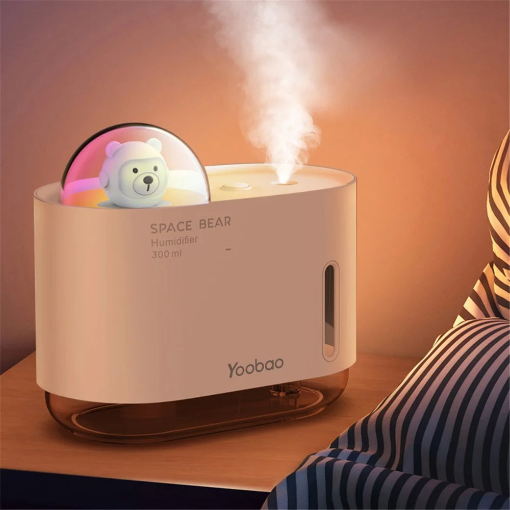 YOOBAO M318 Space Bear Humidifier 300ml Air Humidifier Cute Fog Sprayer Mini Mist Maker for Home, Office - Pink - 3